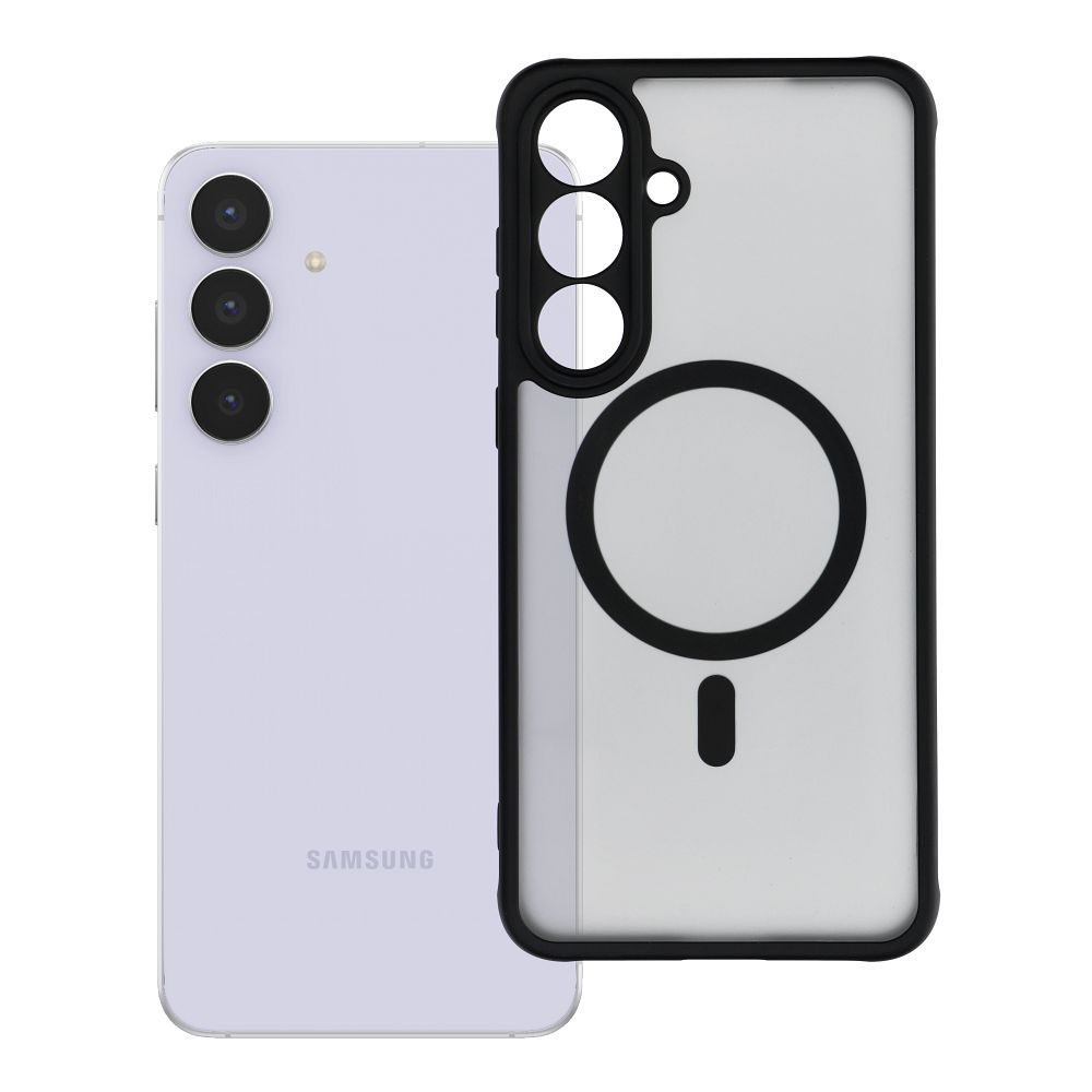 FULL MATTE MAG COVER dėklas telefonui suderinamas su MagSafe Samsung S25 FE juoda