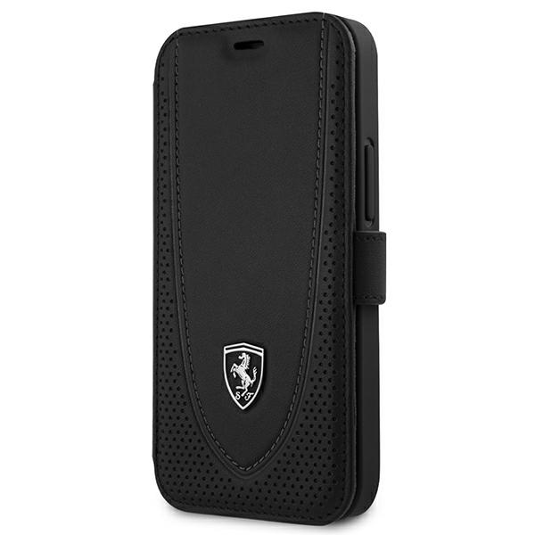 Ferrari FEOGOFLBKP12SBK atverčiamas dėklas iPhone 12 mini 5,4" Off Track Perforated – juodas