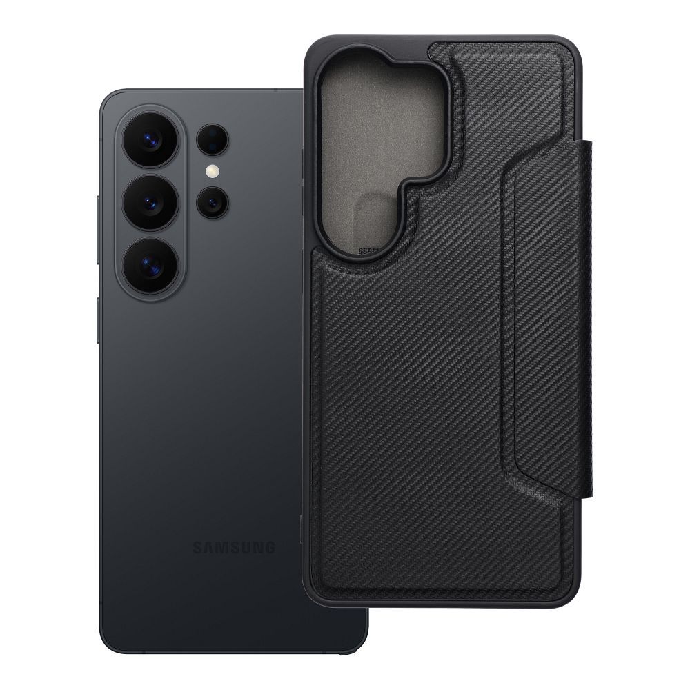 RAZOR knygos tipo dėklas SAMSUNG S26 Ultra telefonui, juodas