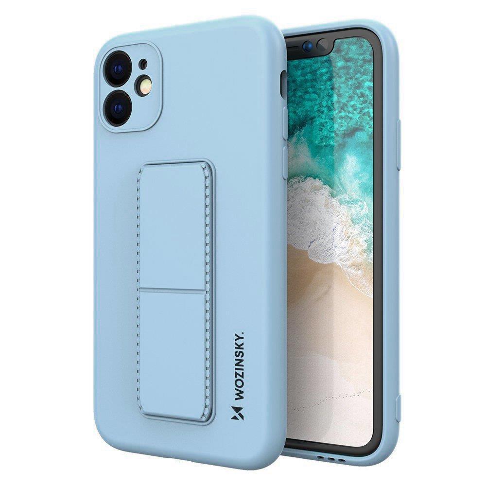Wozinsky Dėklas telefonui su stovu iPhone 12 mini silikoninis dėklas šviesiai mėlyna