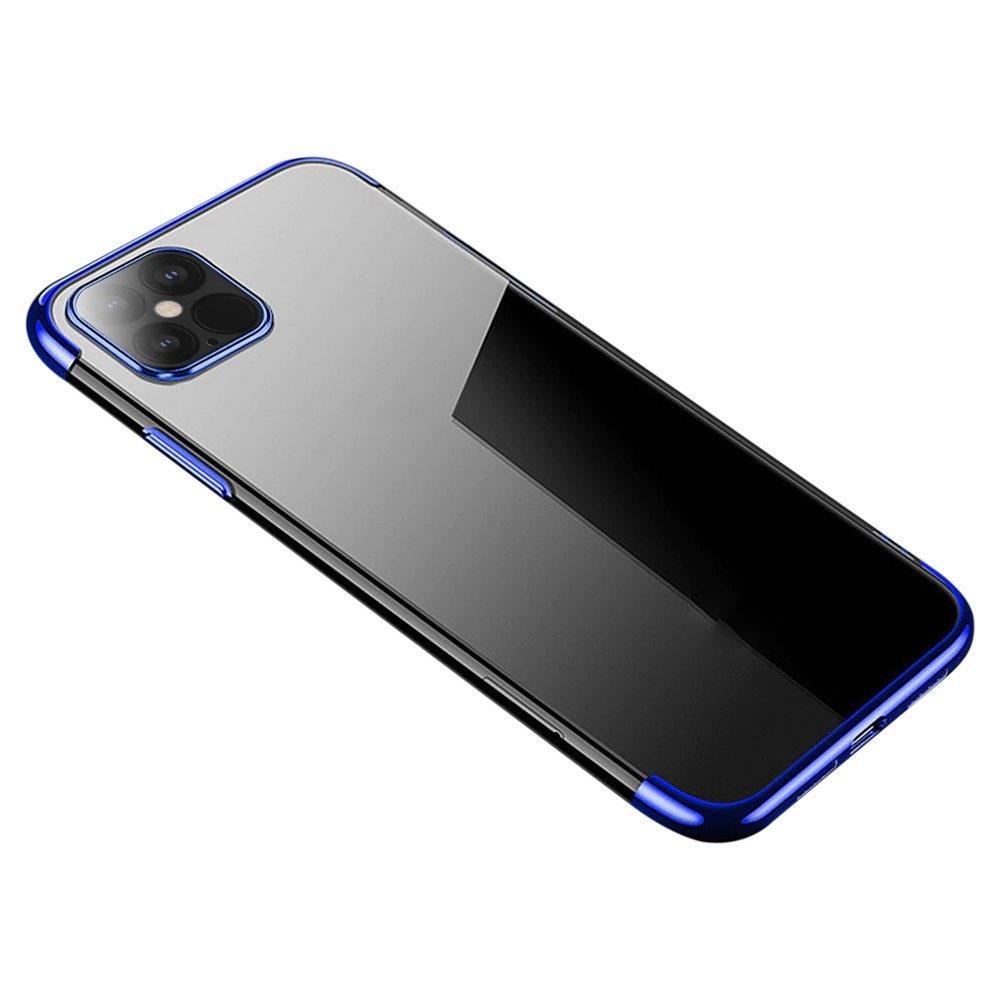 Skaidrus spalvotas dėklas Gel TPU su elektroplokštės rėmeliu Xiaomi Mi 11 mėlynas