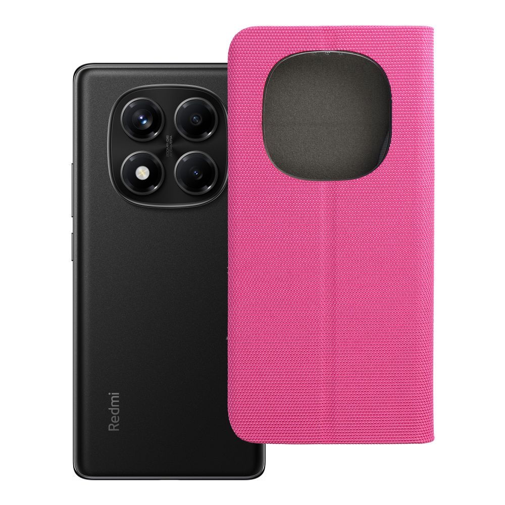 SENSITIVE knygos tipo dėklas telefonui XIAOMI Redmi Note 14 PRO 4G šviesiai rožinis