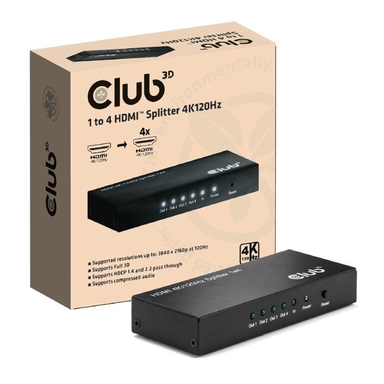 HDMI vaizdo šakotuvas 4 prievadų 4K 120Hz CSV-1385 Club3D