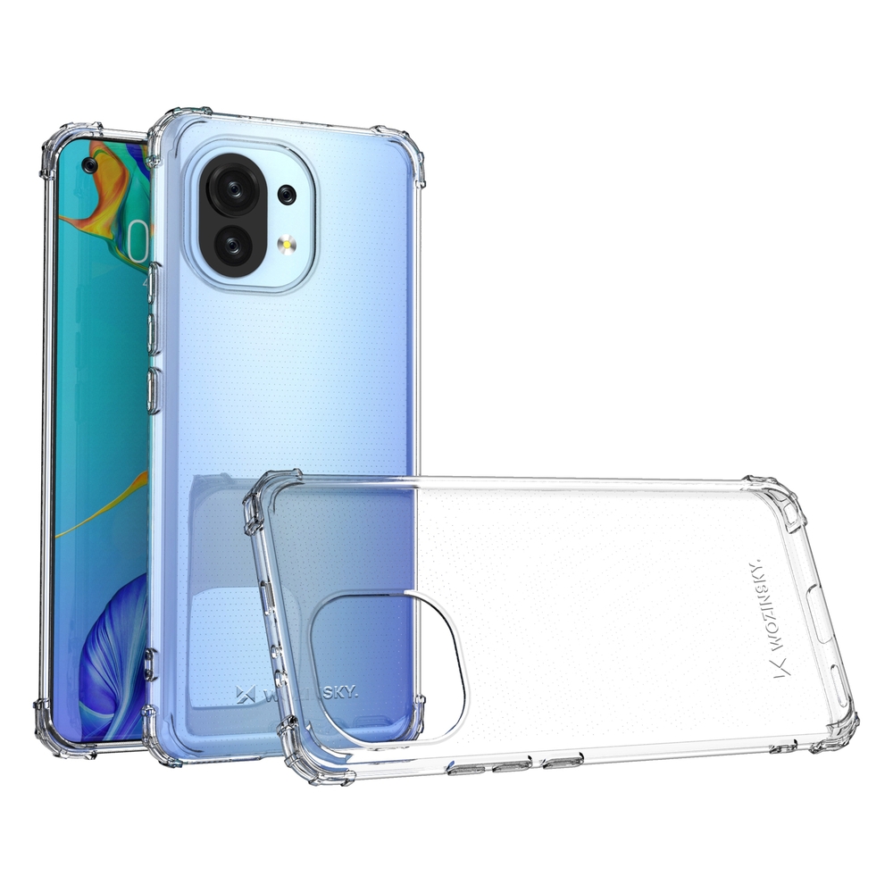 Wozinsky Anti Shock patvarus dėklas su karinės klasės apsauga Xiaomi Mi 11, skaidrus
