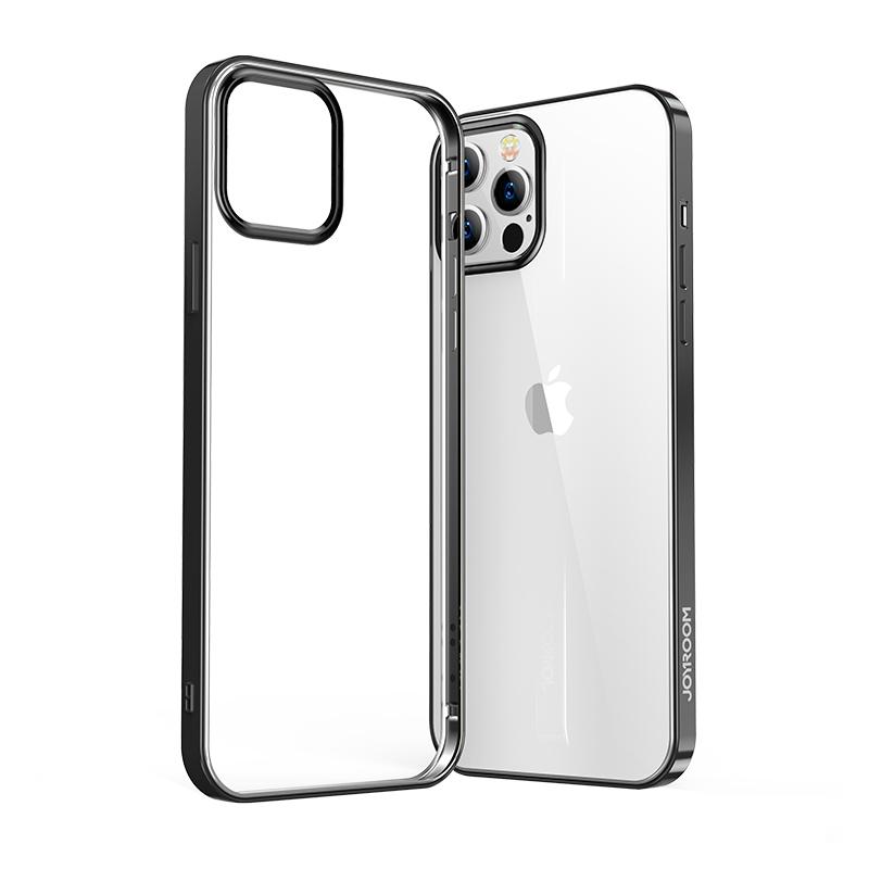 Joyroom New Beautiful Series itin plonas dėklas su elektroplokavimo rėmeliu iPhone 12 Pro Max juodas (JR-BP796)