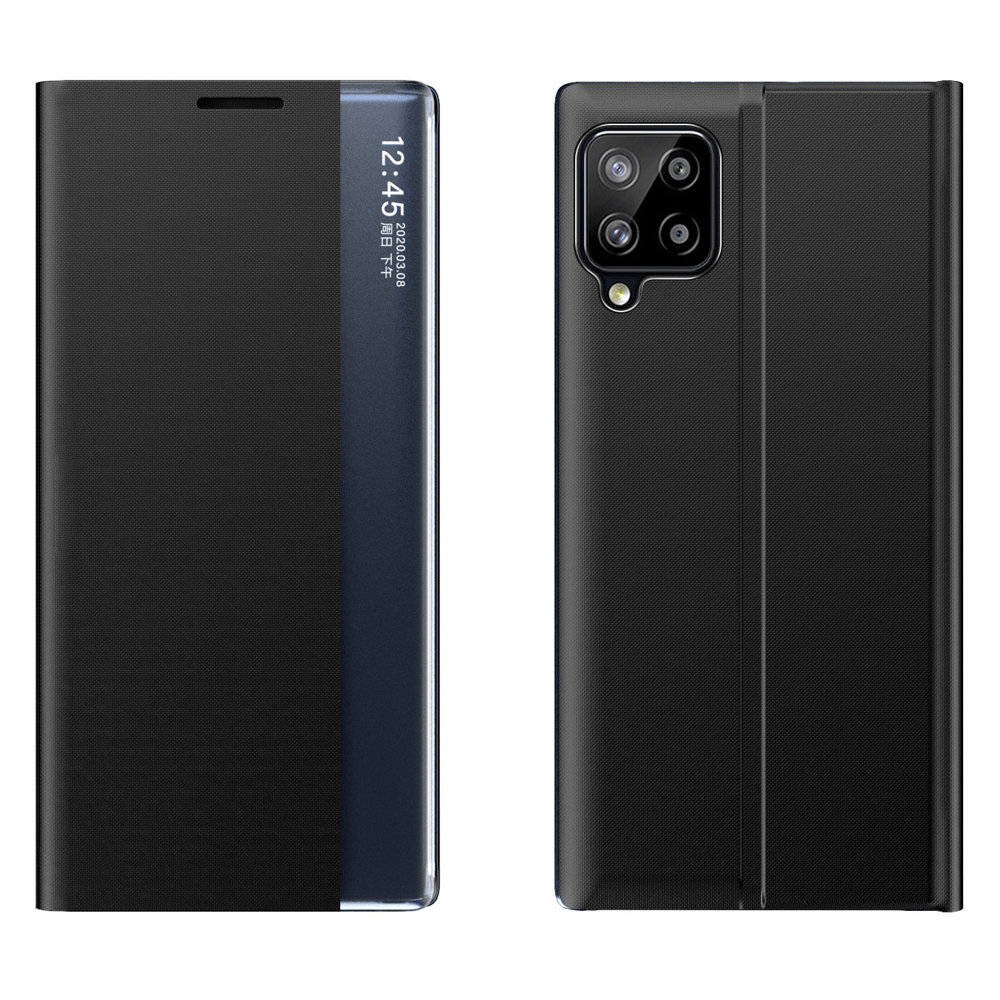 Sleep Case knygos tipo dėklas su išmaniu langeliu Samsung Galaxy A22 4G juodas