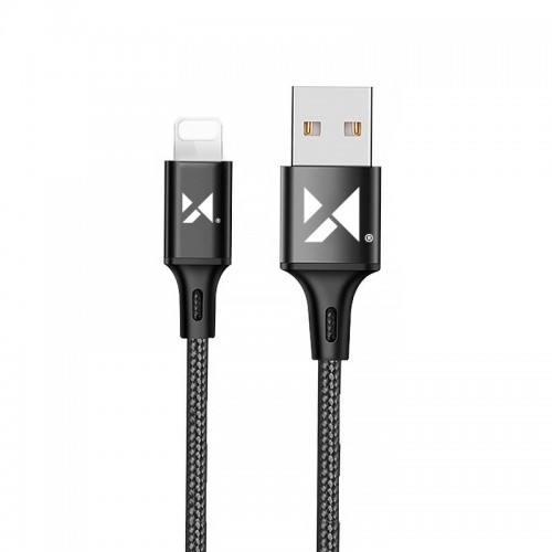 USB laidas Wozinsky WUC-L2B juodas Lightning 200cm