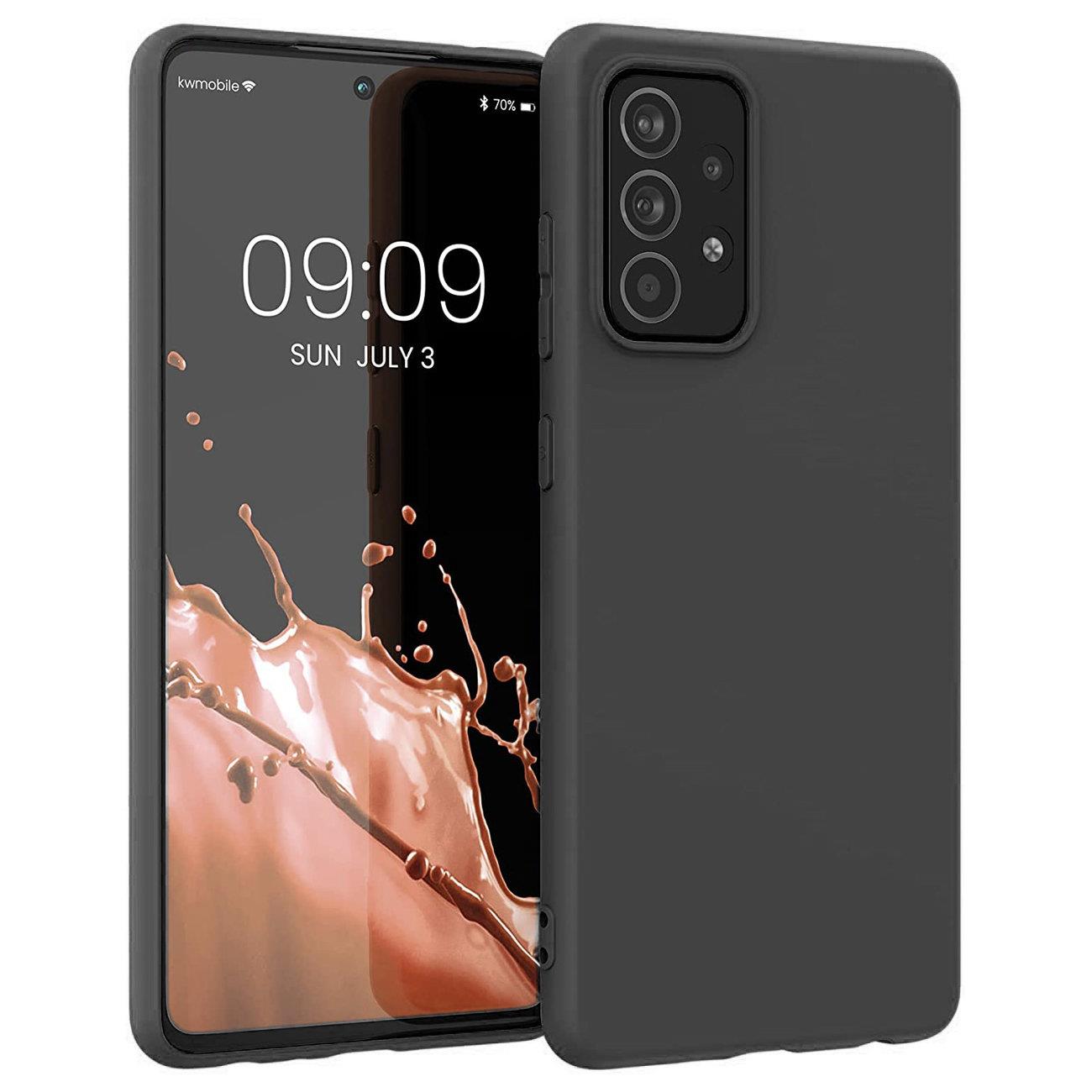 Silicone Case мягкий гибкий резиновый чехол для Samsung Galaxy A22 4G чёрный
