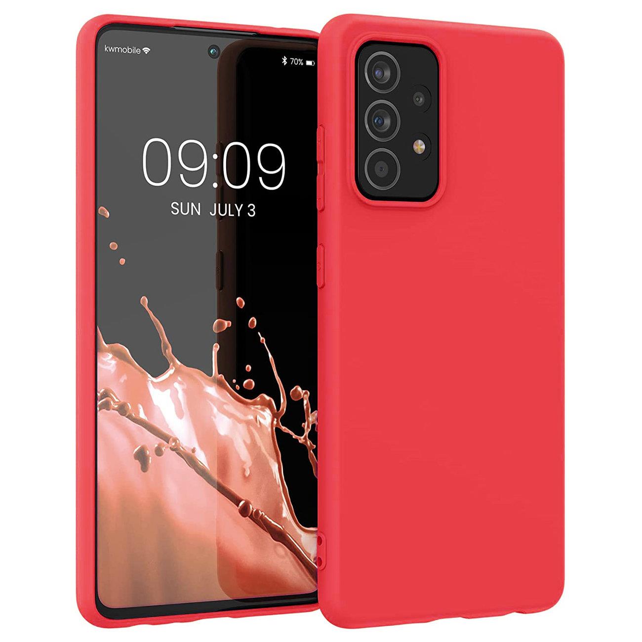 Silikoninis dėklas telefonui minkštas lankstus guminis dangtelis Samsung Galaxy A22 4G raudonas