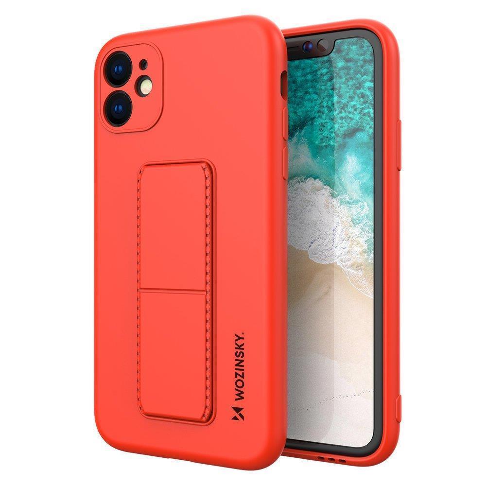 Wozinsky Kickstand dėklas silikoninis dėklas su stovu Samsung Galaxy A32 4G raudonas