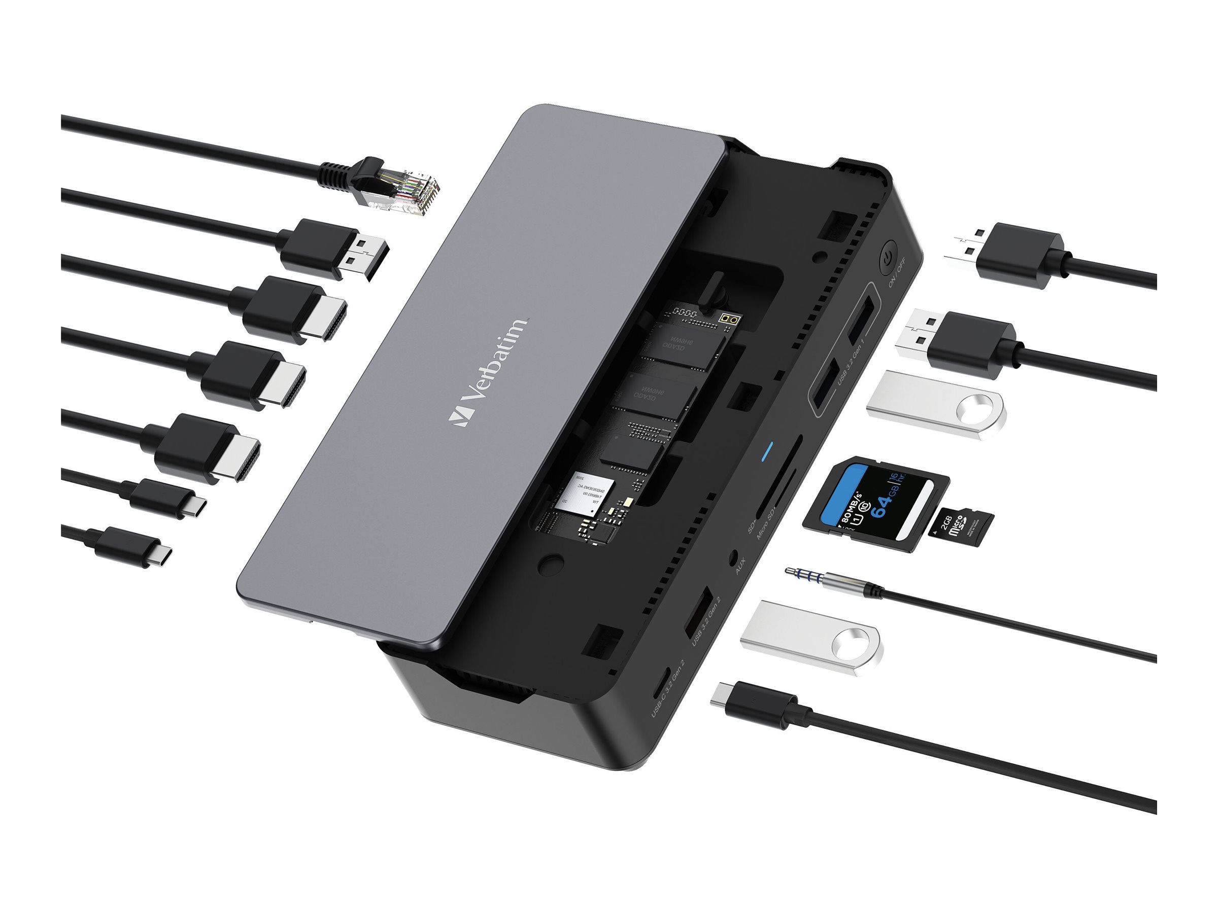 VERBATIM USB-C Pro doko stotis 15 prievadų