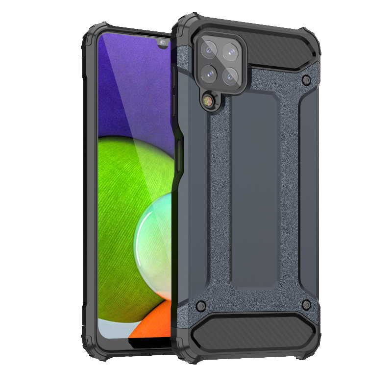 Dėklas telefonui Samsung Galaxy A22 4G hibridinis tvirtas dėklas mėlynas