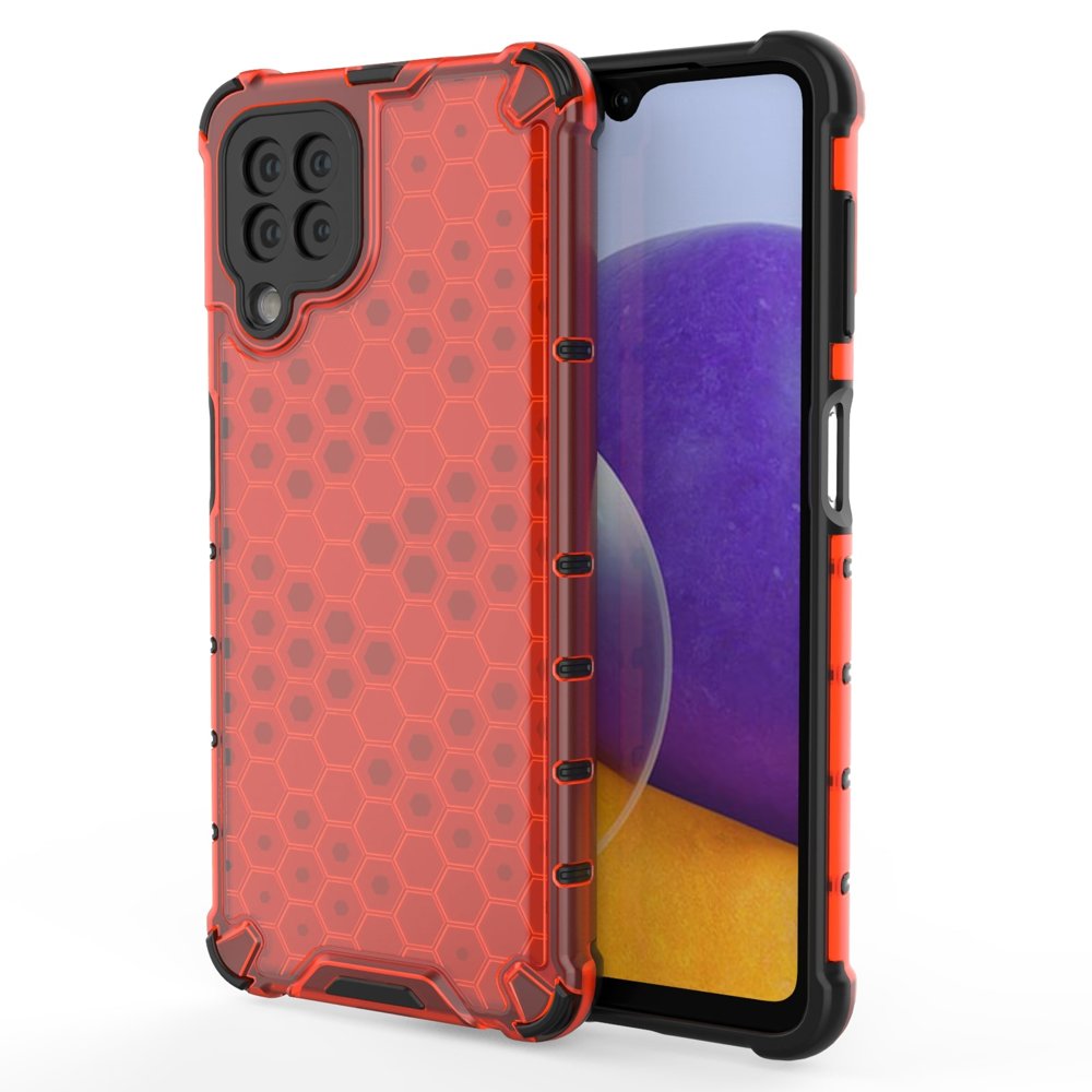 Honeycomb Case броневой чехол с TPU бампером для Samsung Galaxy A22 4G красный
