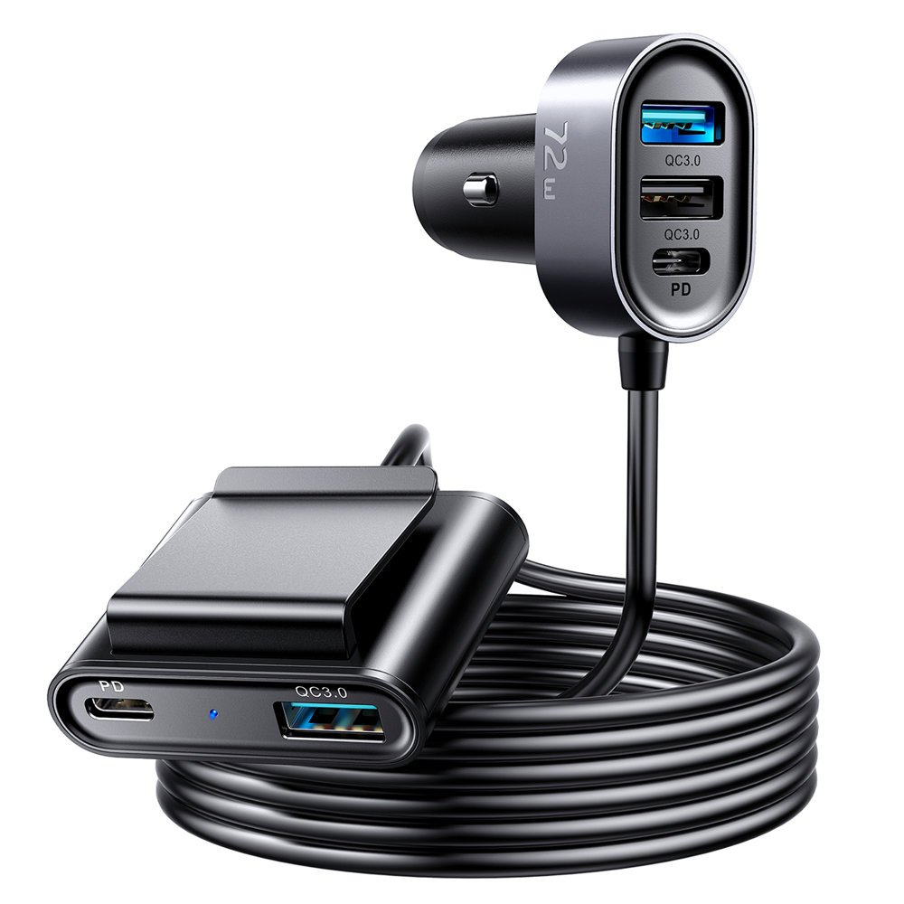 Įkroviklis automobilinis Joyroom (JR-CL05) (2xPD ; 2xQC3.0) (75w 1.5M) juodas