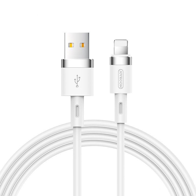 Joyroom skystas silikoninis duomenų kabelis N2 USB-A / Lightning 2.4A 1.2m - baltas