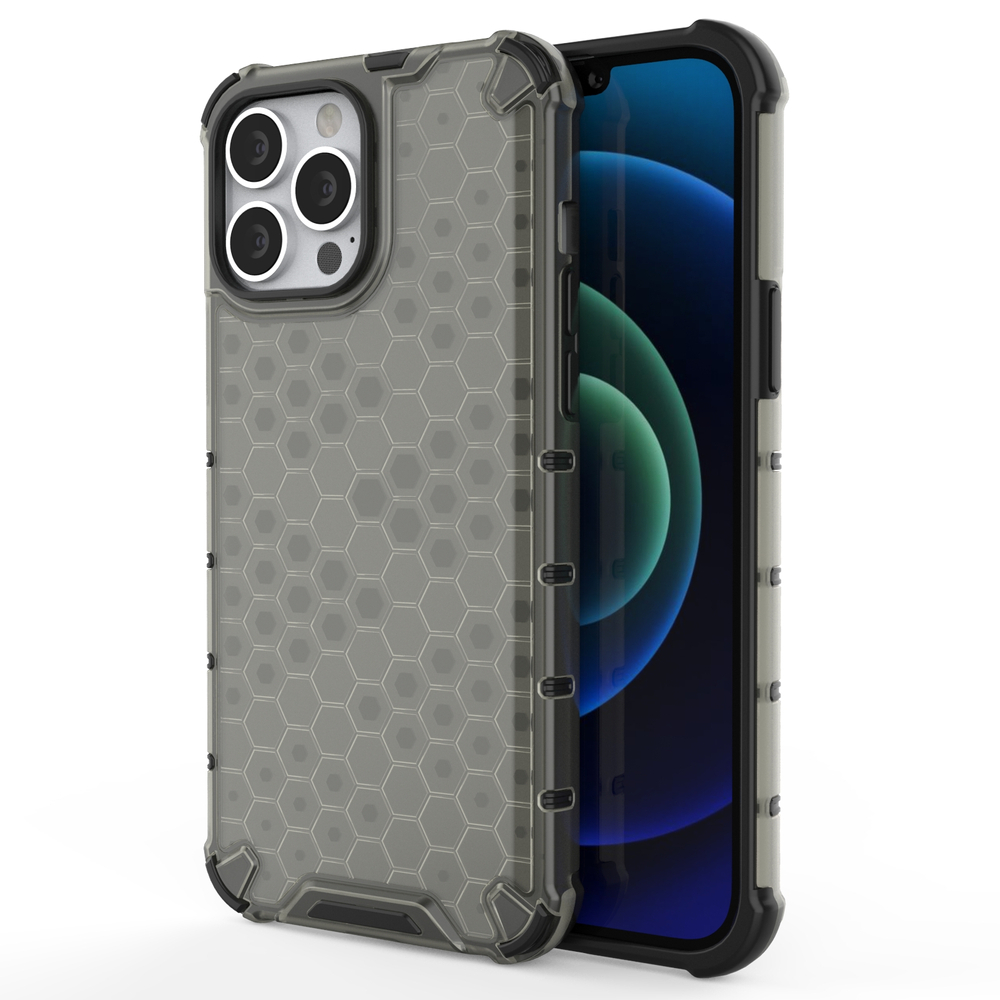 Honeycomb Case броневой чехол с TPU бампером для iPhone 13 Pro Max чёрный