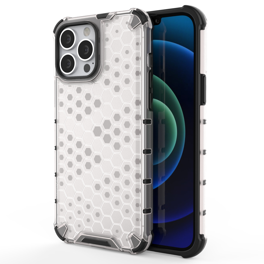 Honeycomb Case броневой чехол с TPU бампером для iPhone 13 Pro Max прозрачный