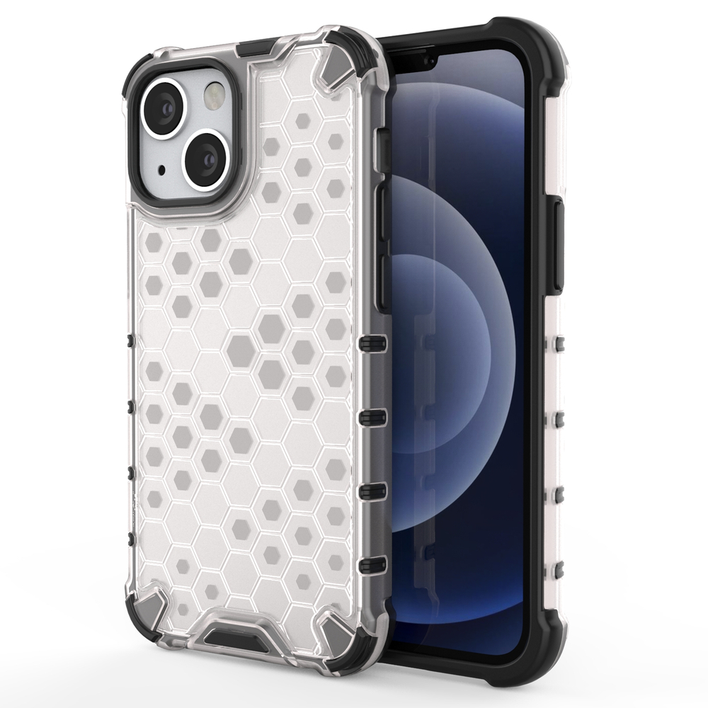 Honeycomb Case броневой чехол с TPU бампером для iPhone 13 mini прозрачный