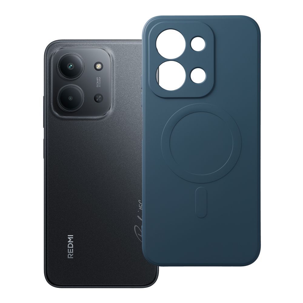 SILICONE MAG DĖKLAS suderinamas su MagSafe XIAOMI Redmi 15C mėlyna