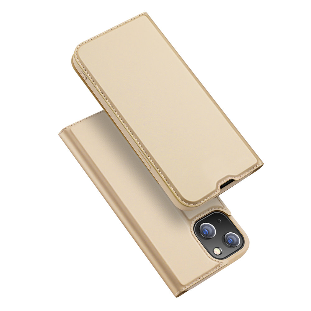 DUX DUCIS Skin Pro knygos stiliaus dėklas telefonui iPhone 13 mini (m) - auksinis (m)