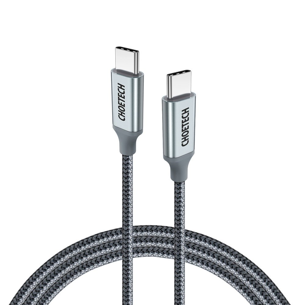 Choetech XCC-1002-GY USB-C - USB-C PD QC kabelis 100W 5A 480Mb/s 1.8 m, pilkas
