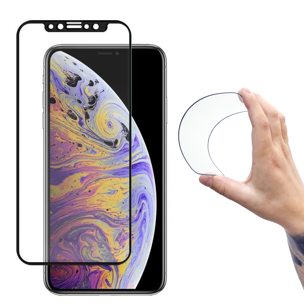 Wozinsky pilno padengimo Flexi Nano Glass hibridinis apsauginis stiklas su rėmeliu iPhone 13 mini skaidrus