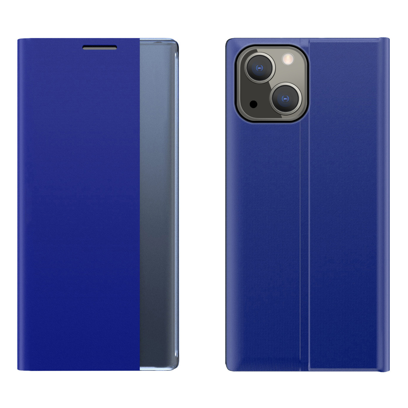 Sleep Case knygos tipo dėklas su išmaniu langu iPhone 13 mini mėlynas