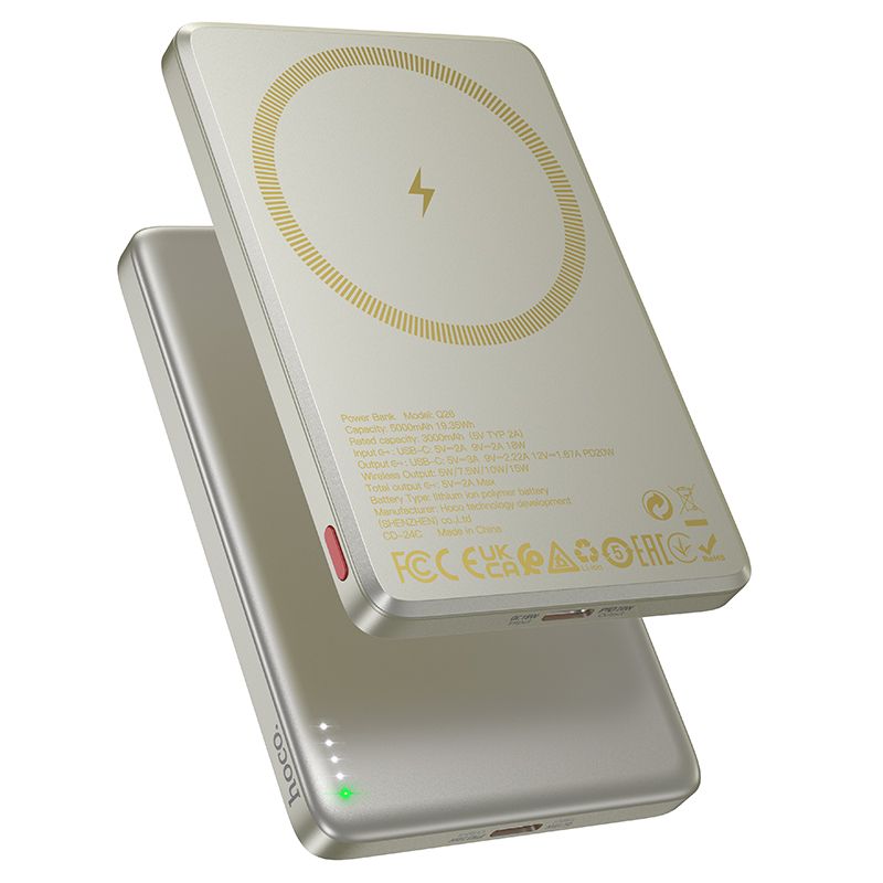 Išorinė baterija suderinama su MagSafe Hoco 5000 mAh QC PD 2A 20W Q26 oranžinė