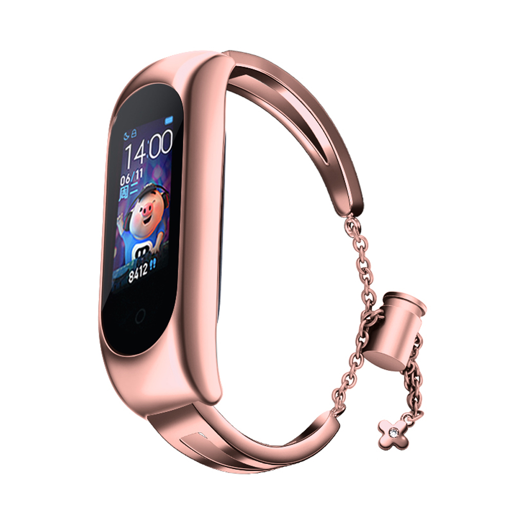 Metalinė apyrankė Xiaomi Mi Band 3 / 4 / 5 / 6 dirželis - rožinė