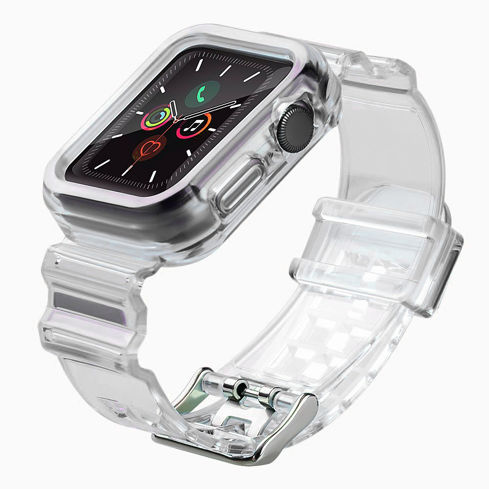 Силиконовый ремешок-браслет с чехлом Light Set для Apple Watch 38mm - чёрный