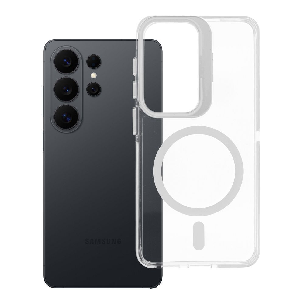 Dėklas "Samsung S26 Lens Mag Cover", suderinamas su "MagSafe", baltas