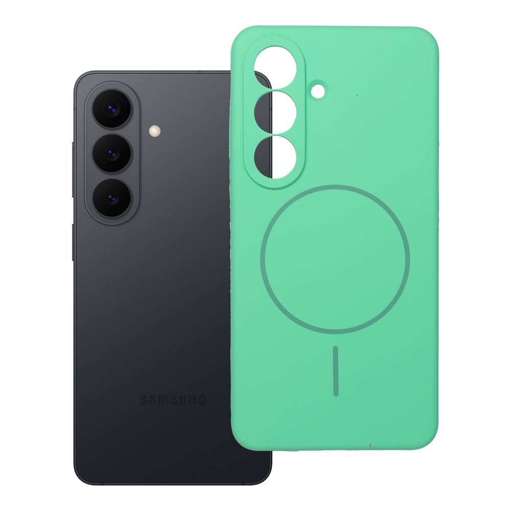 Silikoninis 2mm dėklas telefonui SAMSUNG S26, suderinamas su MagSafe, mėtų spalvos