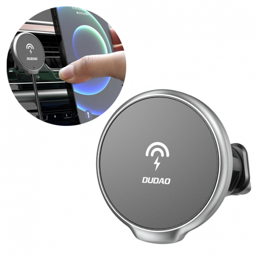 Automobilinis laikiklis Dudao F13XS juodas (15W / suderinamas su Magsafe) (magnetinis / ventiliacijos grotelės)
