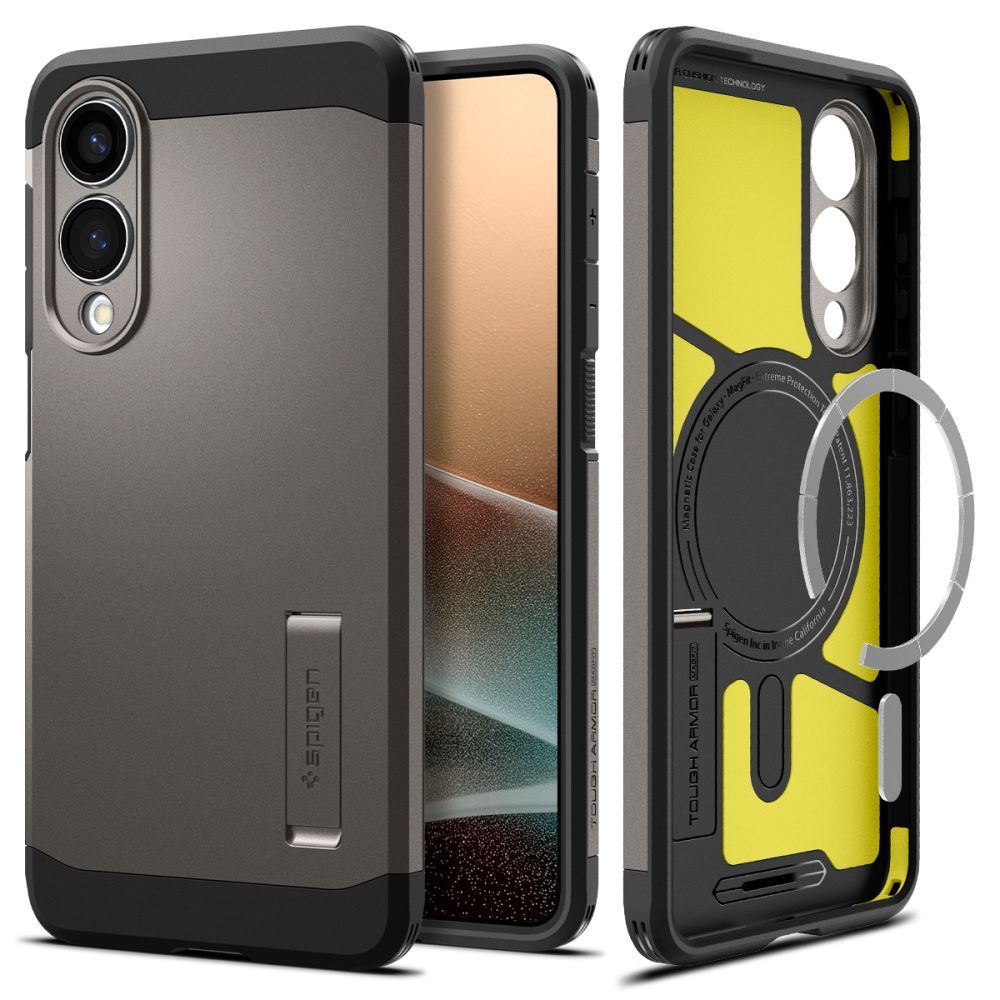 Spigen Tough Armor Magnetinis dėklas telefonui Samsung Galaxy S25 Edge - pilkas/juodas