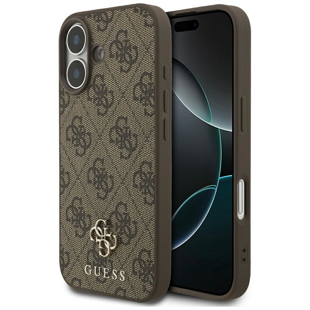 GUESS dėklas telefonui IPHONE 17, suderinamas su MagSafe GUHMP17SP4SM4MW (PU 4G Small 4G ir Classic), rudas