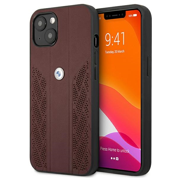 BMW odinis perforuotas dėklas iPhone 13 - raudonas