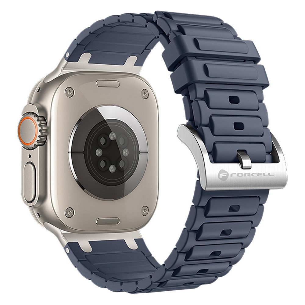 FORCELL F-DESIGN FA06 silikoninis dirželis APPLE laikrodžiui 42 / 44 / 45 / 49 mm mėlynas