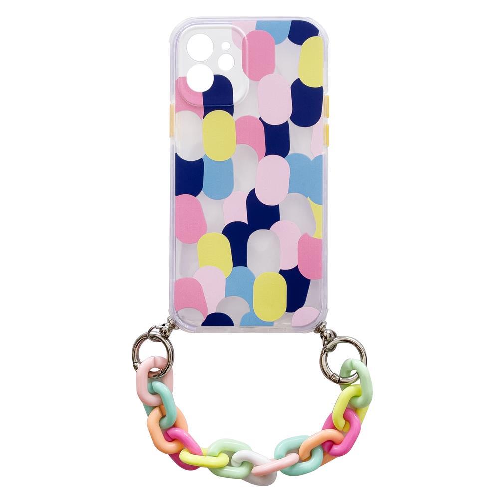 Color Chain Case гибкий эластичный гелевый чехол с цепочкой-подвеской для iPhone 13 Pro Max разноцветный (1)