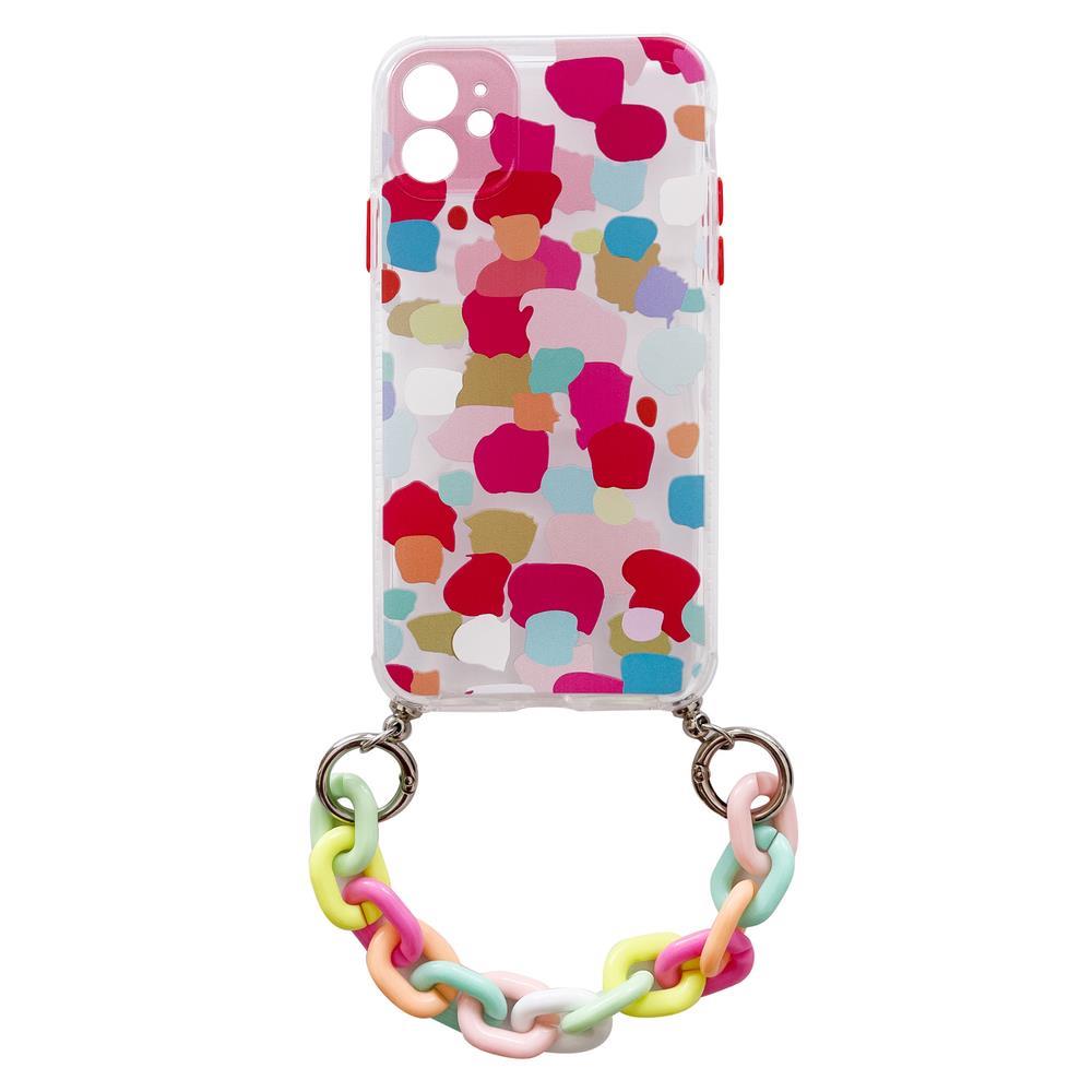 Color Chain Case gelinis lankstus elastingas dėklas su grandinėlės pakabuku iPhone 13 Pro Max įvairiaspalvis (2)