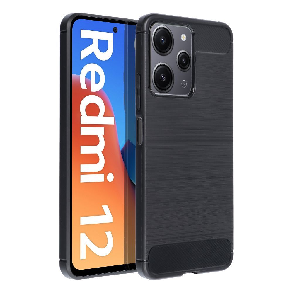 CARBON dėklas telefonui XIAOMI Redmi 12 4G / Redmi 12 5G juodas