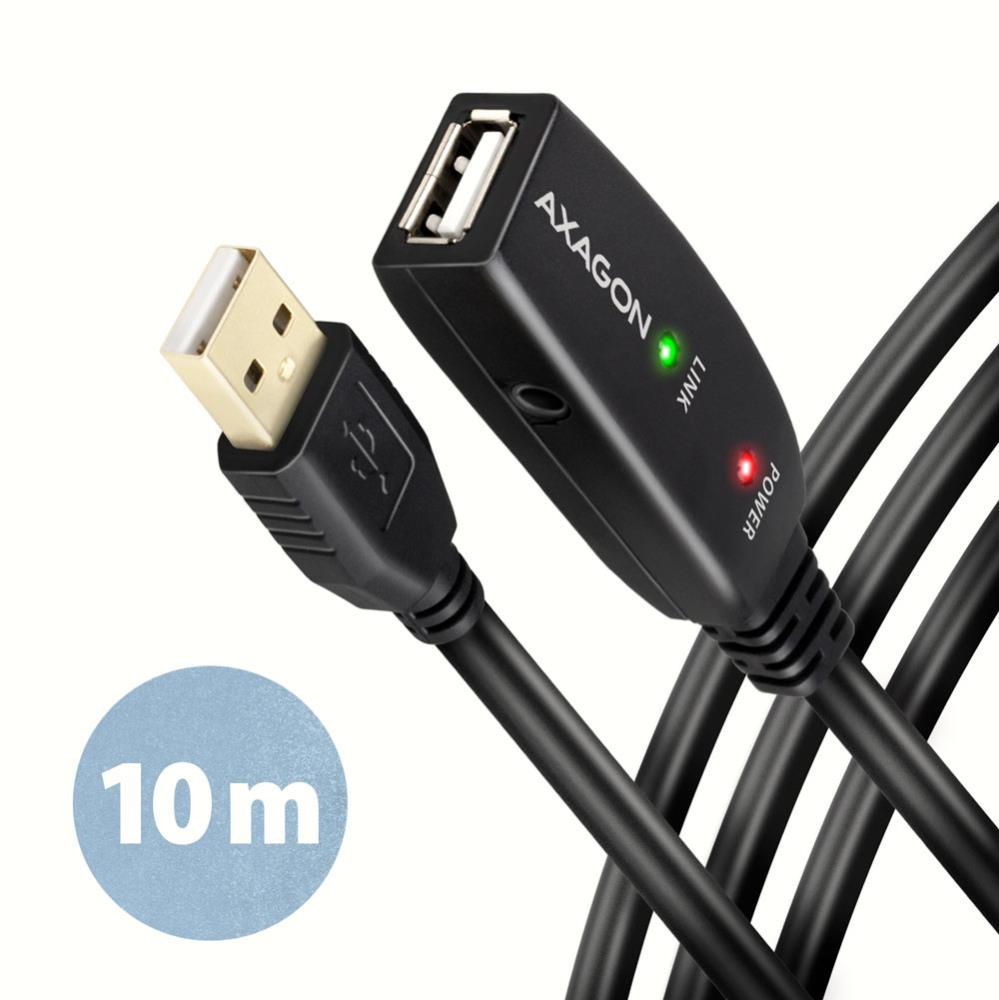 Axagon USB2.0 A-M/A-F aktyvus laidas 10m ADR-210