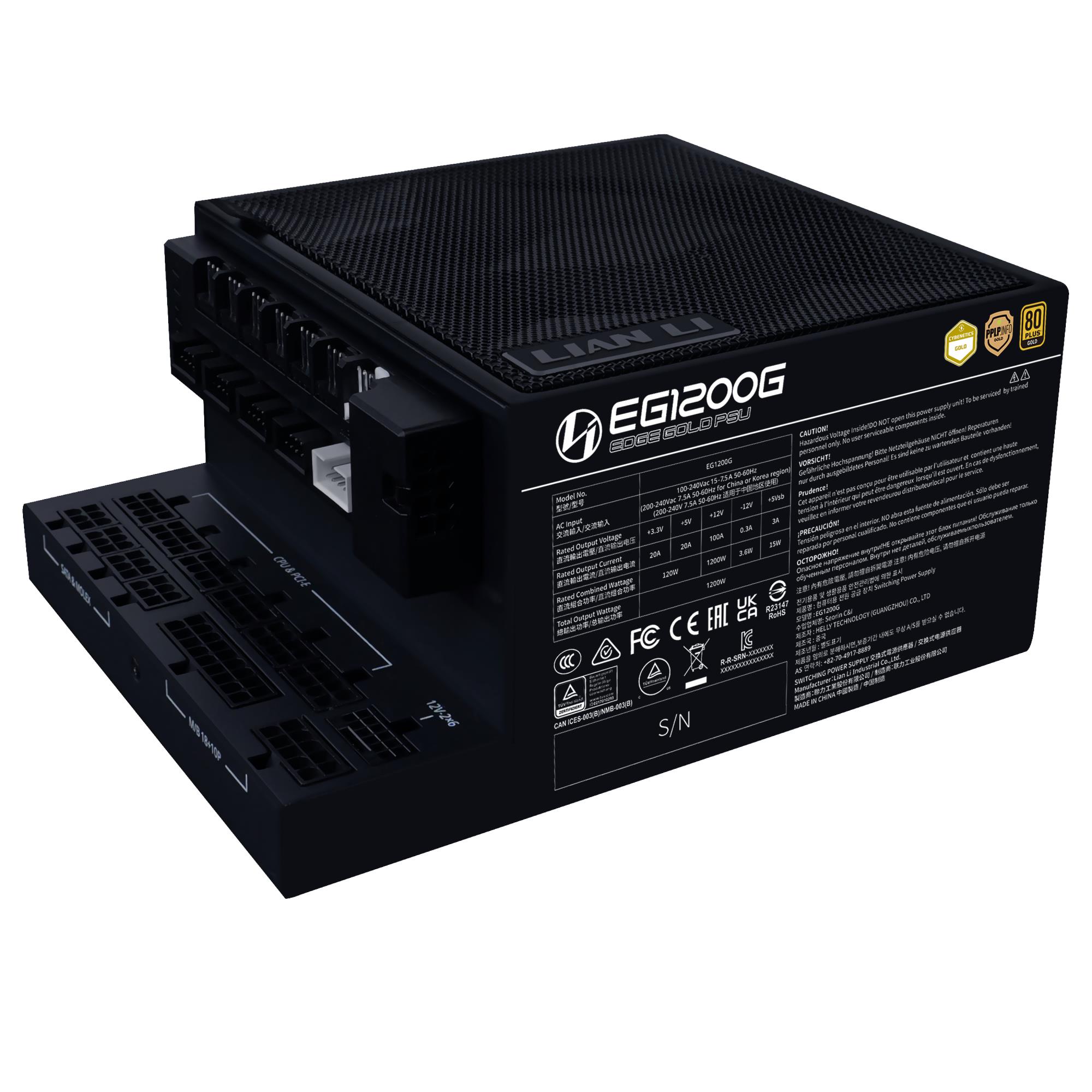 Lian Li Edge Gold 1200W maitinimo blokas 80+ Gold juodas