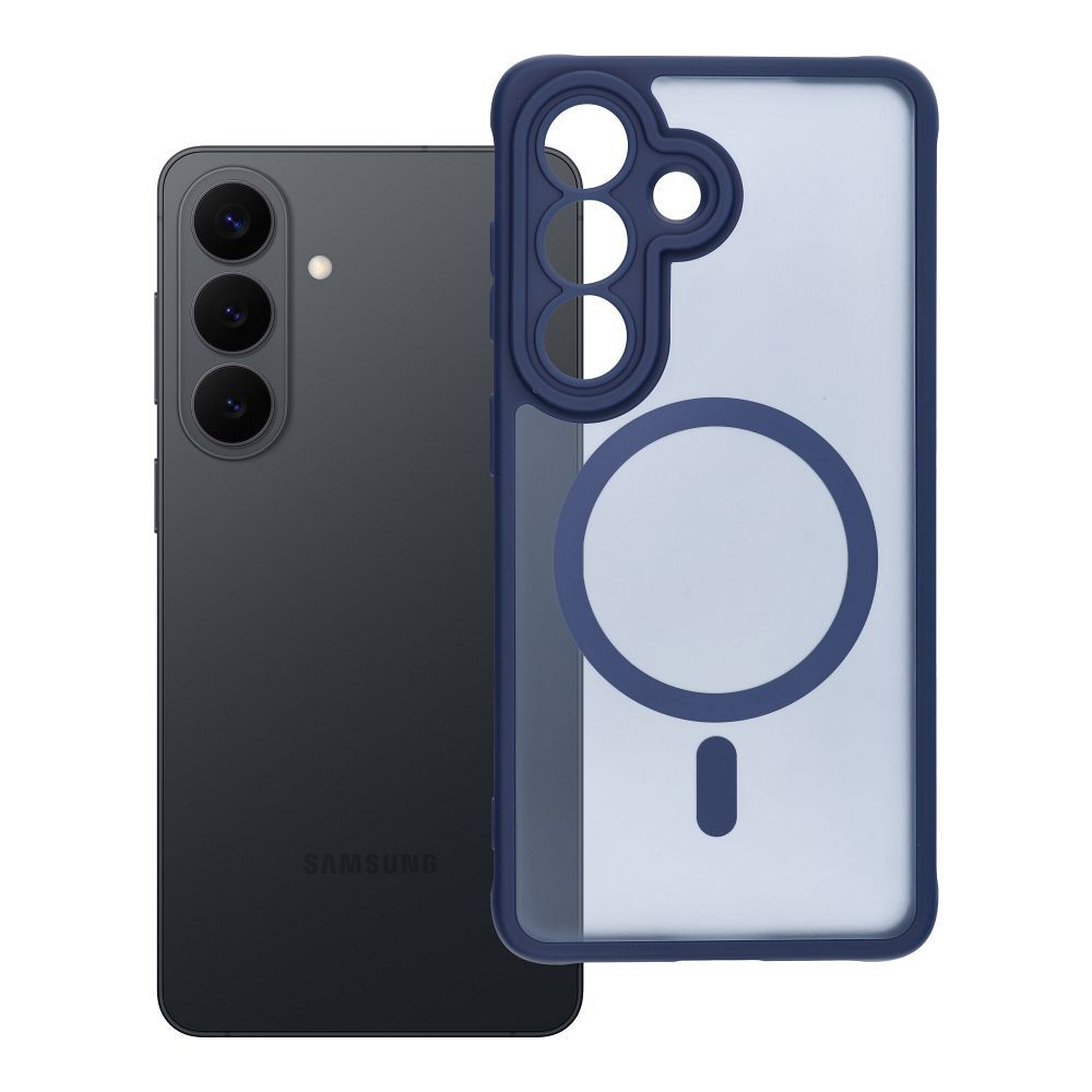 FULL MATTE MAG COVER dėklas telefonui suderinamas su MagSafe Samsung S26 Pro mėlyna
