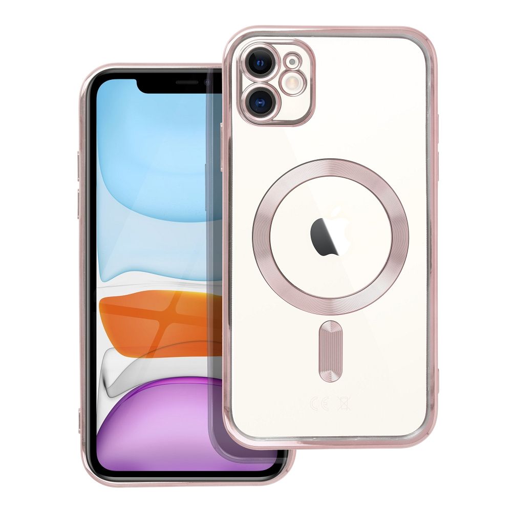 ELECTRO MAG COVER magnetinis dėklas telefonui, suderinamas su MagSafe, skirtas IPHONE 11, rožinis auksinis