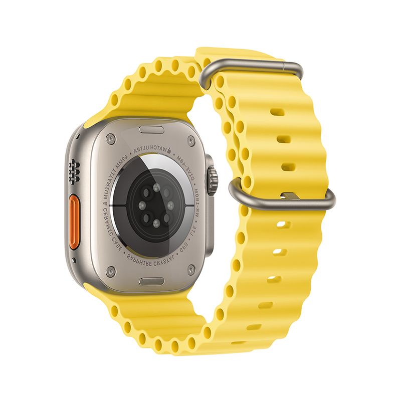 FORCELL F-DESIGN FA12 laikrodžio dirželis APPLE laikrodžiui 42 / 44 / 45 / 49 mm geltonas