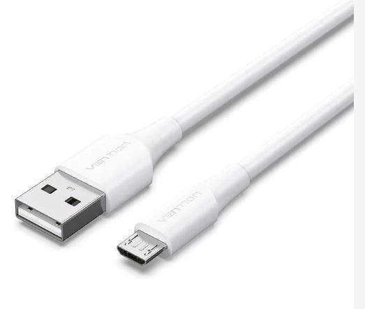 Laidas USB 2.0 į Micro-B 1.5m baltas Vention