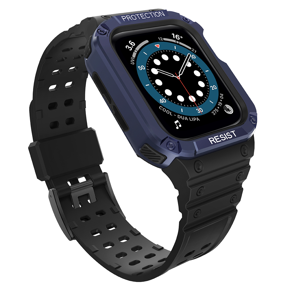 Protect dirželis Apple Watch 38/40/41mm šarvuotas dėklas dirželis - juodas, mėlynas