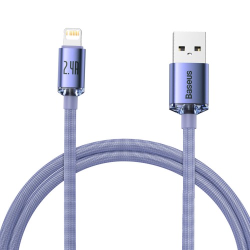 USB laidas Baseus Crystal Shine violetinis Lightning 120cm