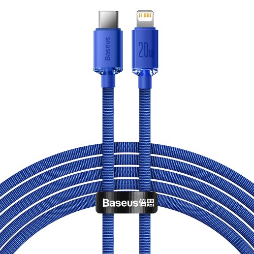 USB laidas Baseus Crystal Shine mBlue Type-C / Lightning 200cm (iki 20W)