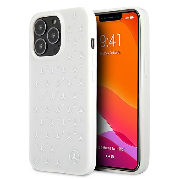 Mercedes Silver Stars Pattern чехол для iPhone 13 Pro Max - белый
